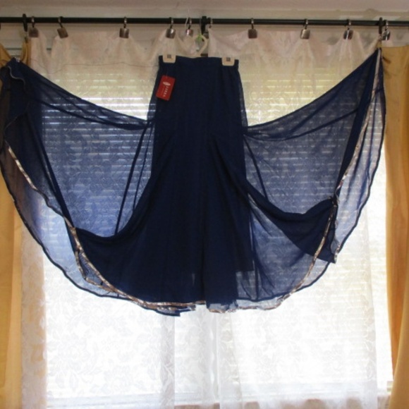 New Crepe chiffon Flair Sweep Latin Dance Skirt - Picture 4 of 4